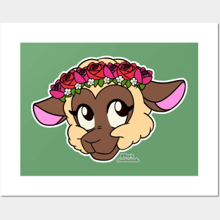 Sweet Sheep - Rose Crown (Chocolate) Posters and Art